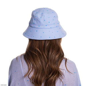 Barbie X Carolyn Rowan Collection Cotton Canvas Bucket Hat w. Swarovski Scattered Crystals - Light Blue