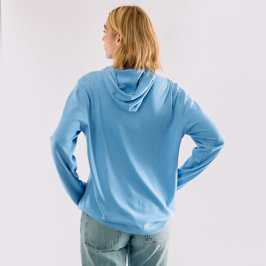 Love is Magic Cotton Cashmere Hoodie - Blue