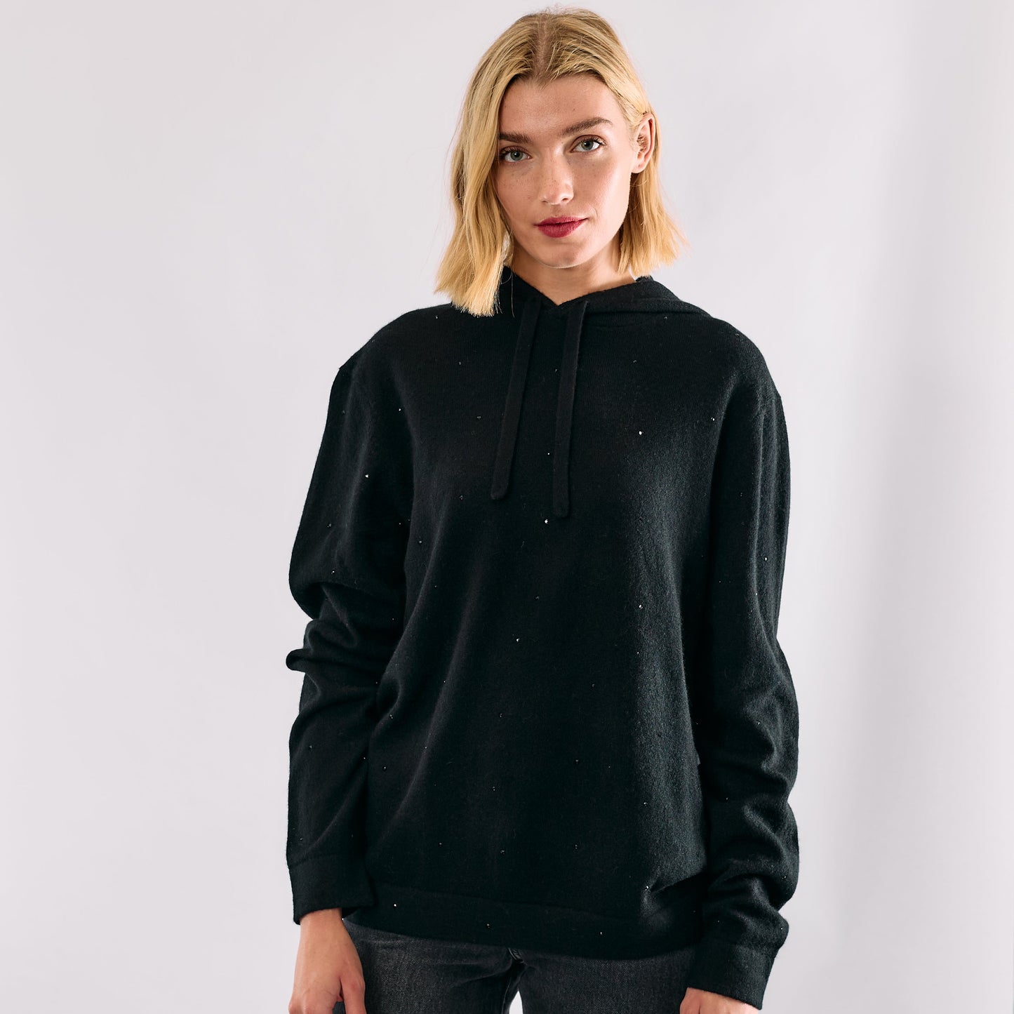 Scattered Crystal Cashmere Hoodie