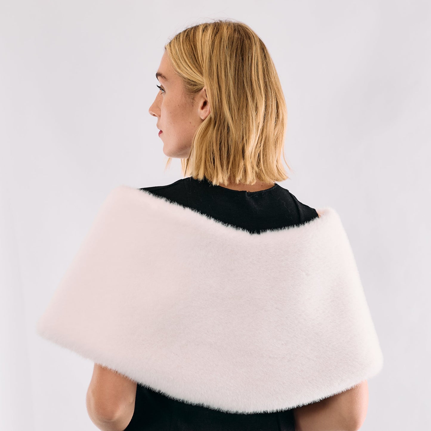 Faux Fur off The Shoulder Shrug