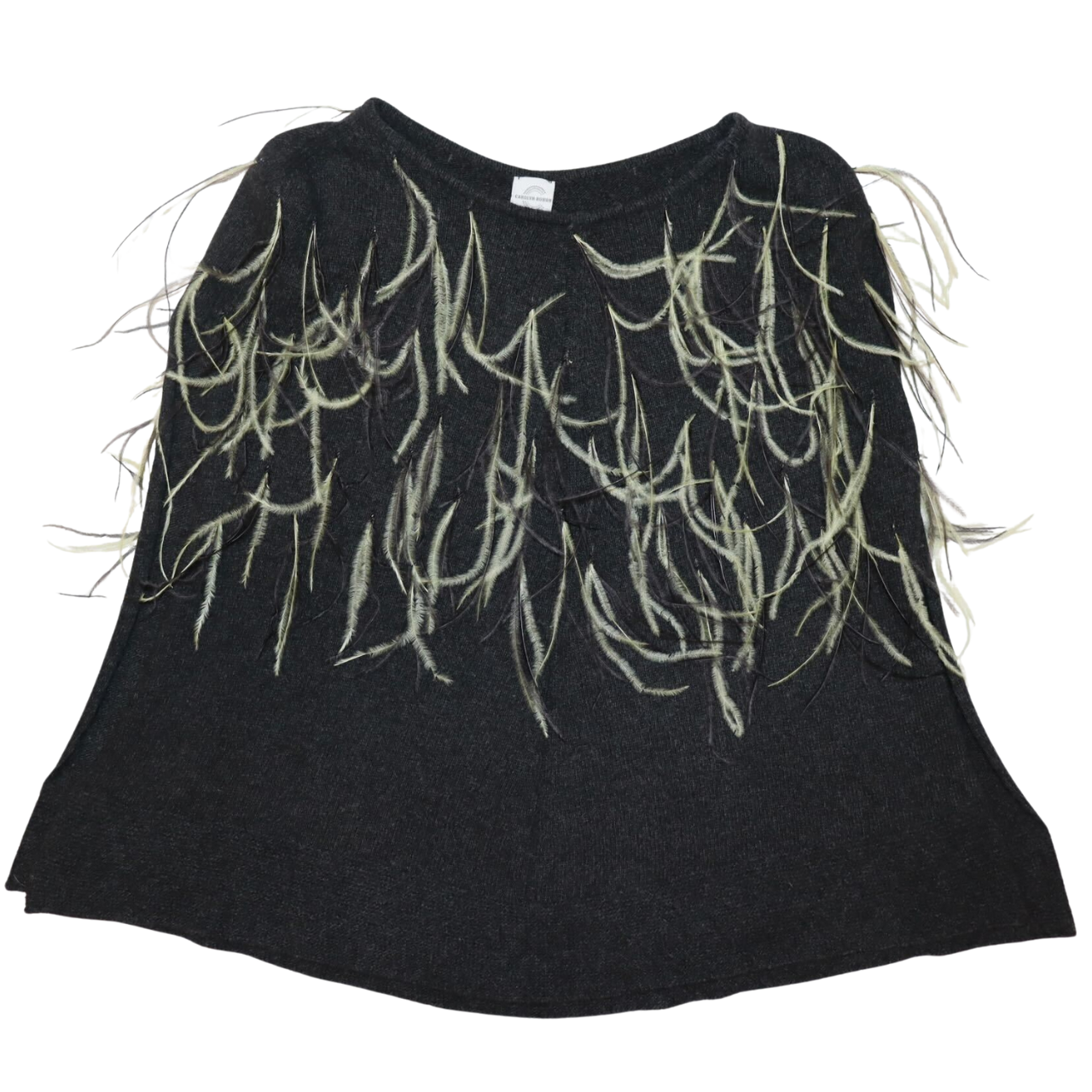 Cashmere Cape with Scattered Feathers