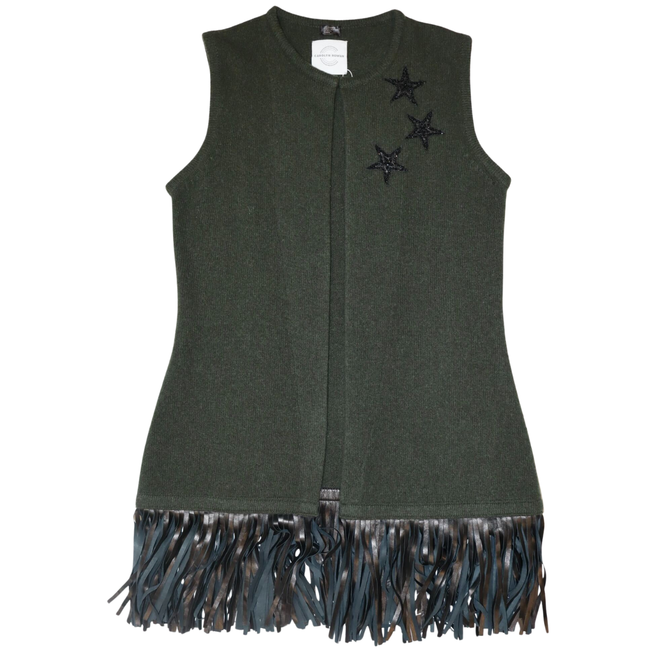 Cashmere Vest w. Fringe and Stars