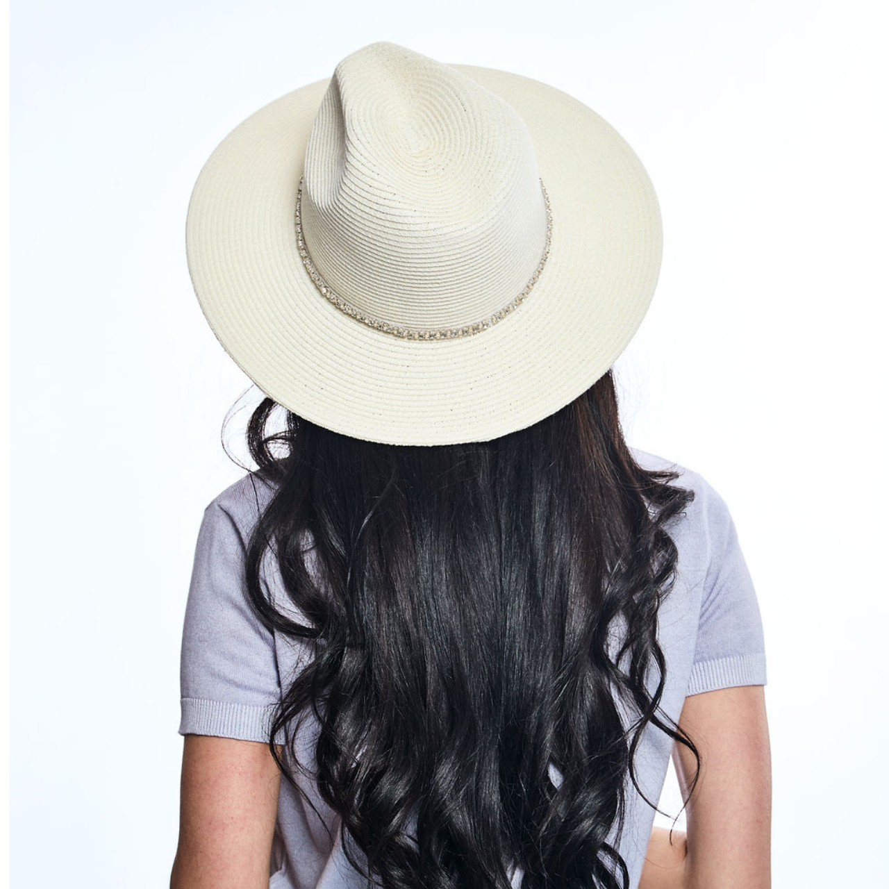 Summer Raffia Hat with Crystal band and Flower