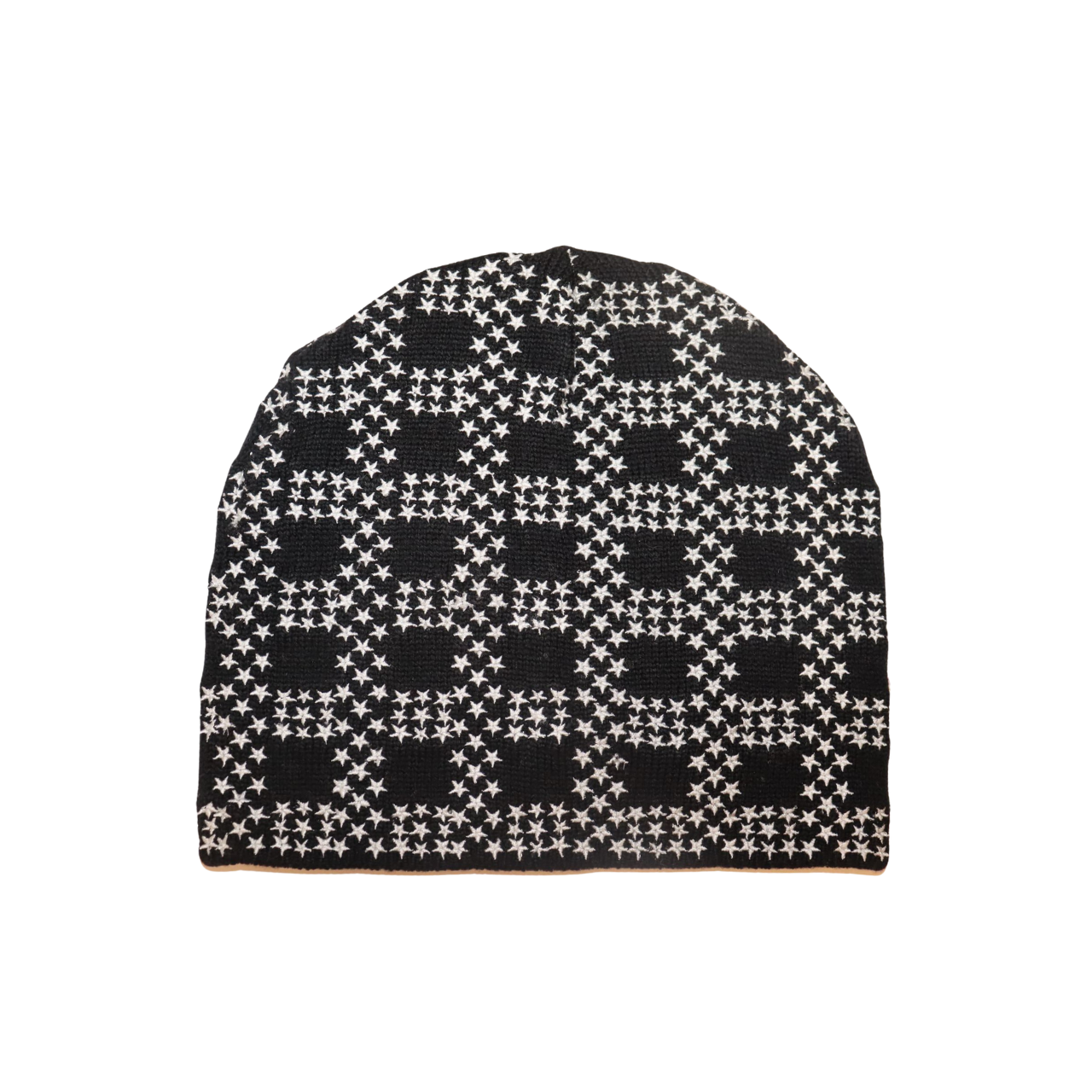 Merino Hat and Fingerless Glove Set with Lurex Star Grid