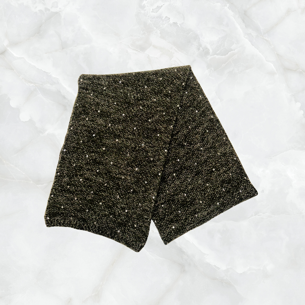 Long Tweeded Scarf with Scattered Sequins