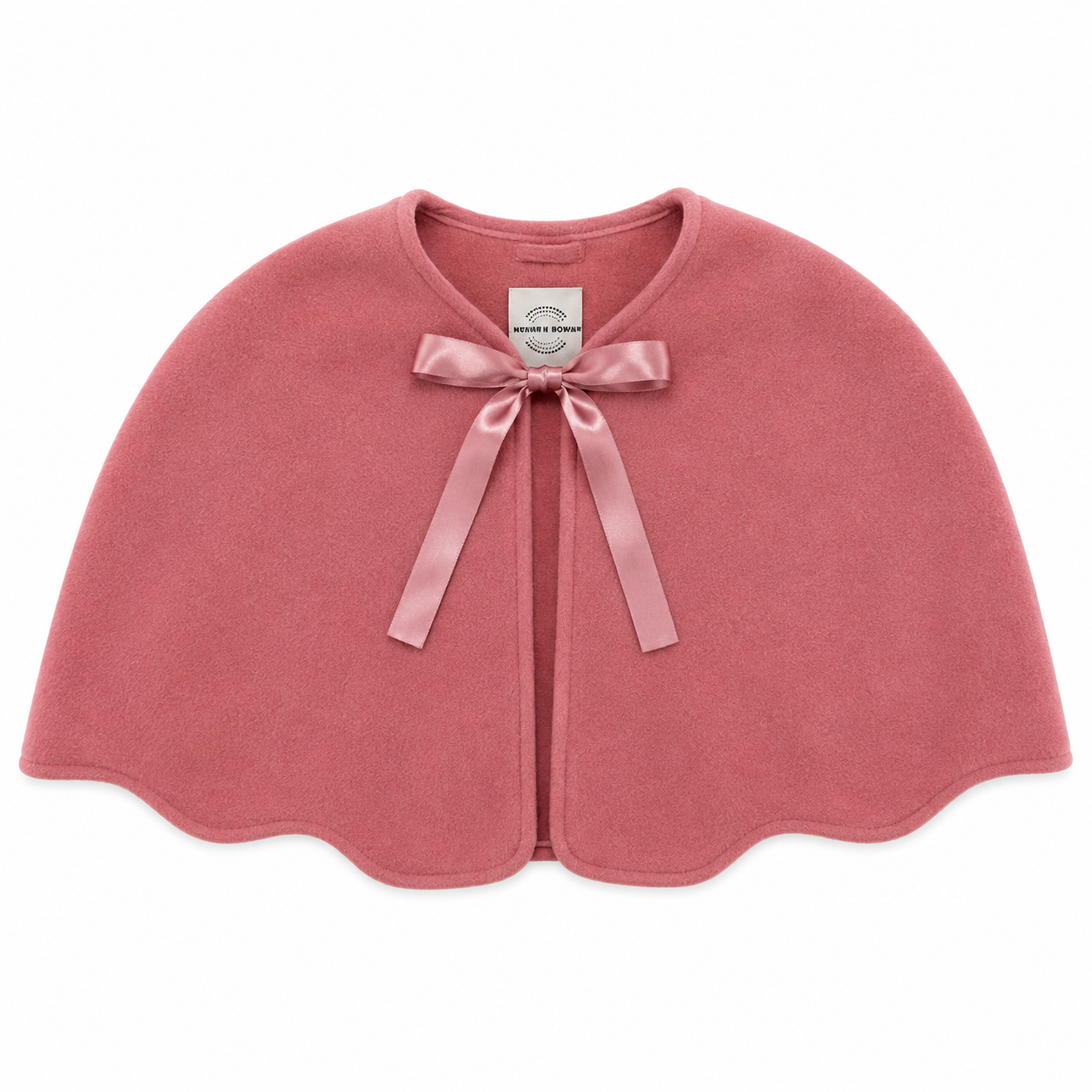 Cashmere Caplet with Scalloped Edge and Front Tie