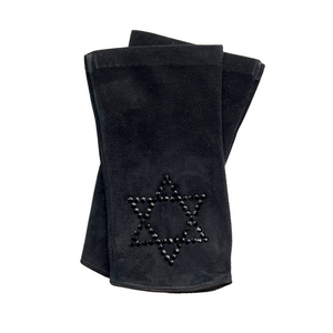 Suede Leather Short Fingerless Gloves - All proceeds to UJA