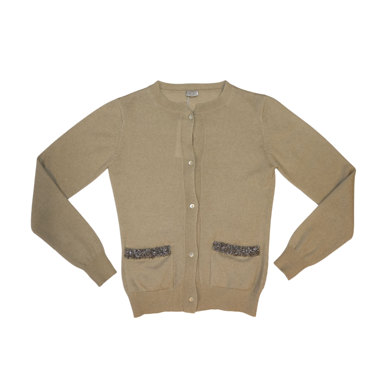 Cashmere Cardigan with Pave Pockets