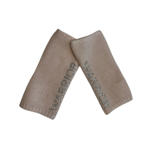 Bedazzled Warrior Short Fingerless Cashmere Gloves by Carolyn Rowan