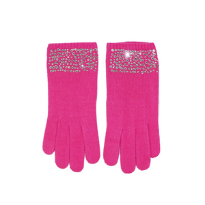 Cashmere Finger Gloves w. Muddle Crystal Cuff