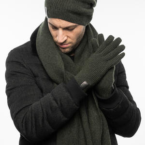 Men's Full Finger Gloves with Leather Tab