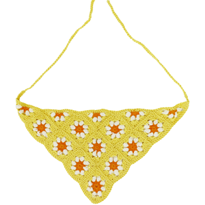 Crochet Bandana w Floral Pattern