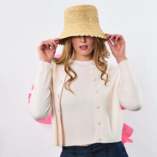 Cashmere Wool Blend Twin Set - Off White