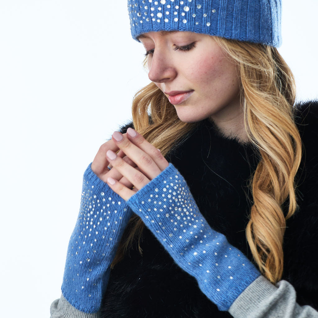 Cashmere Short Fingerless Gloves w. Asterism