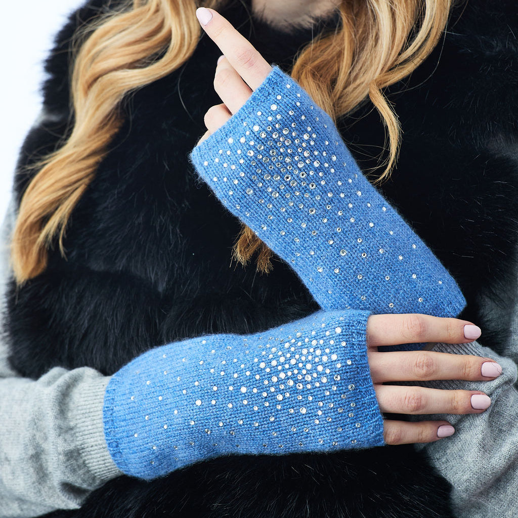 Cashmere Short Fingerless Gloves w. Asterism