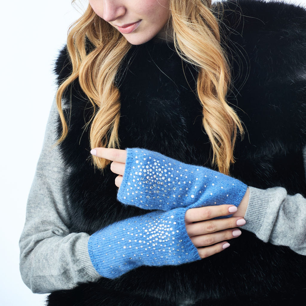 Cashmere Short Fingerless Gloves w. Asterism