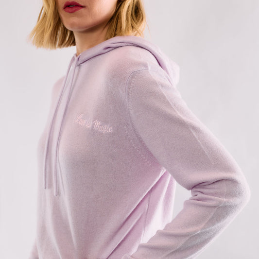 Love is Magic Cotton Cashmere Hoodie - Pink