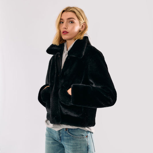 Faux Fur Reversible Bomber Jacket
