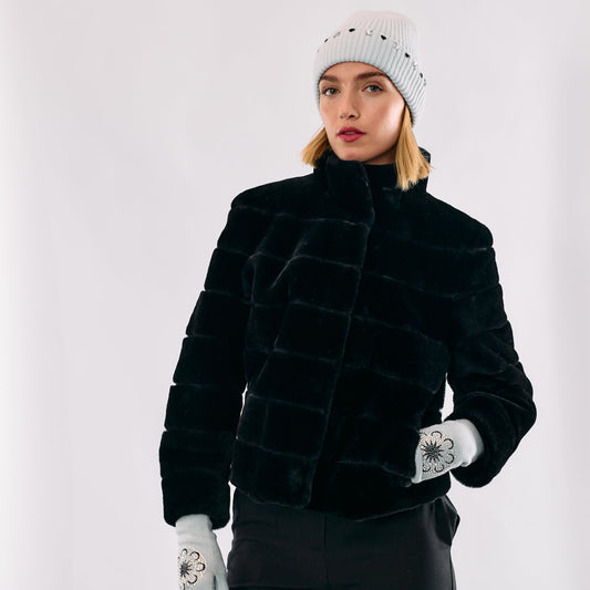 Shearling Layered Cropped Coat