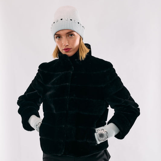 Shearling Layered Cropped Coat