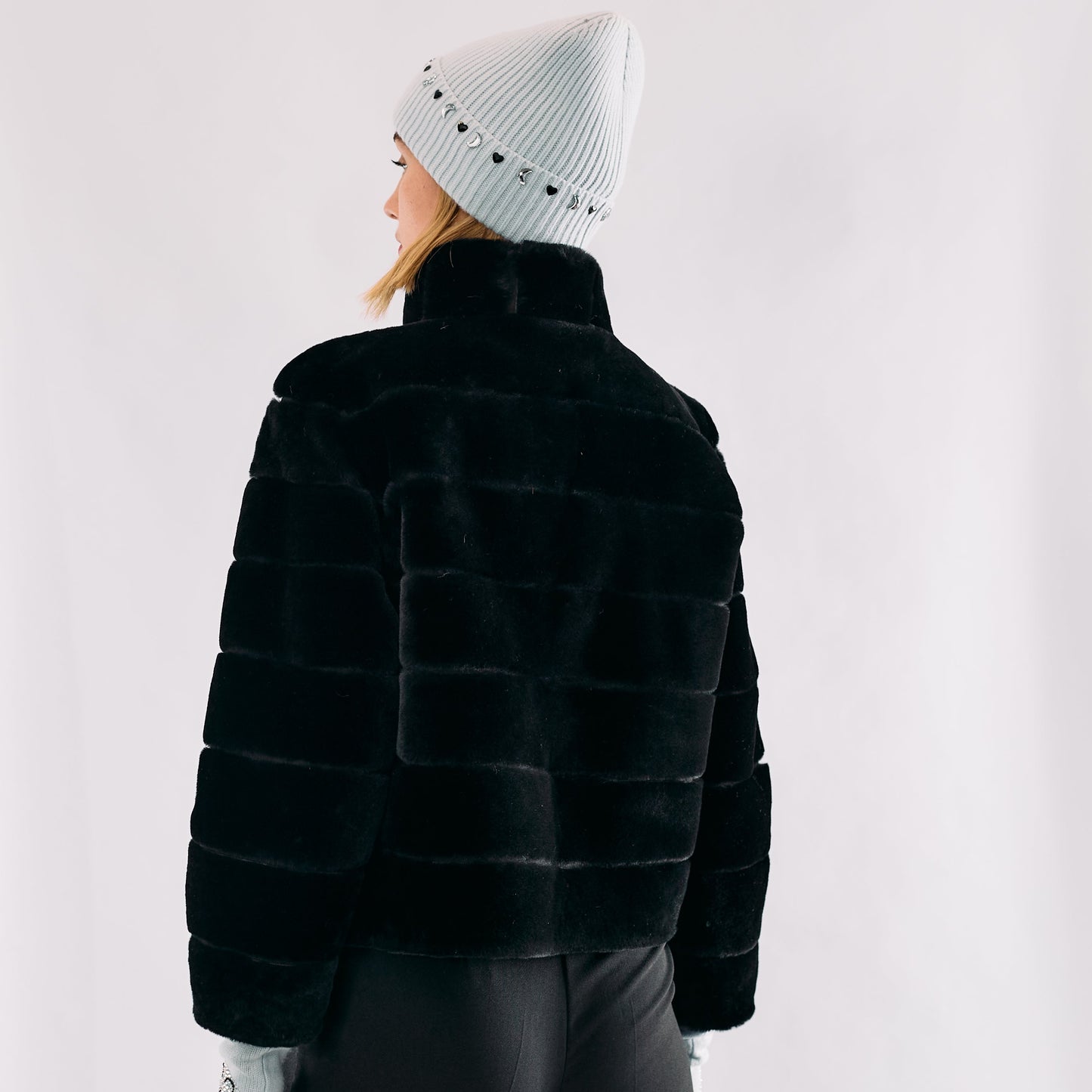 Shearling Layered Cropped Coat