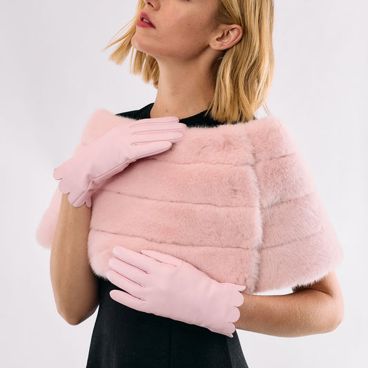 Nappa Leather Gloves w. Scalloped Edge