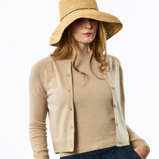 Cashmere Wool Blend Twin Set - Beige