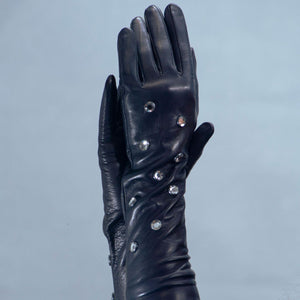 Extra Long Leather Gloves w. Stones