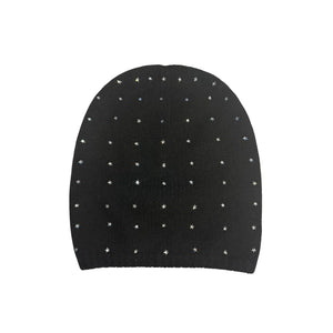 Cashmere Long Beanie w. Swarovski Star Rows