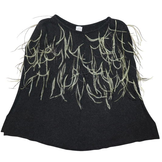 Cashmere Cape with Scattered Feathers