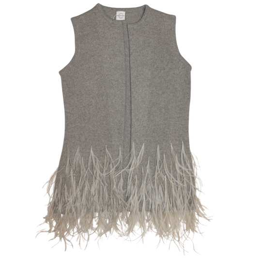 Cashmere Vest w. Two Tone Feather Edge
