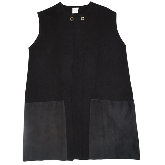 Cashmere Vest with Leather Pockets