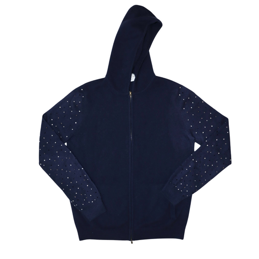 Cashmere Hoodie with Scattered Crystals