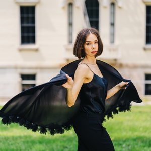 Silk Shawl w. Flower Petal Edge