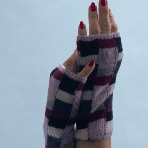 Short Fingerless Patchwork Gloves