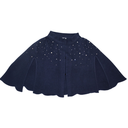 Cashmere Caplet w. Scattered Crystals & Pearls