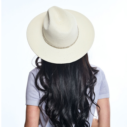 Summer Raffia Hat with Crystal band and Flower