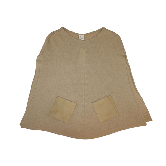 Cashmere Cape w. Side Slits & Suede Pockets