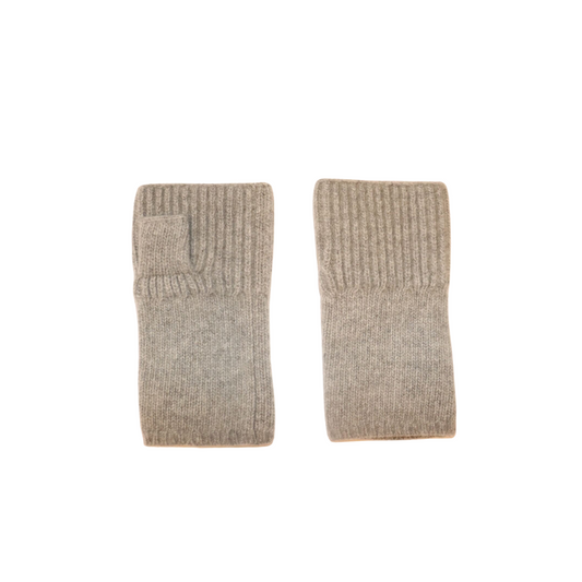 Cashmere Short Ribbed Fingerless Gloves