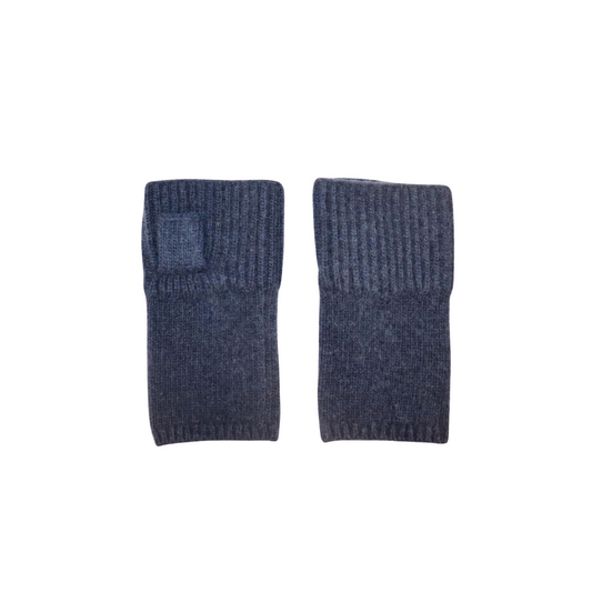 Cashmere Short Ribbed Fingerless Gloves