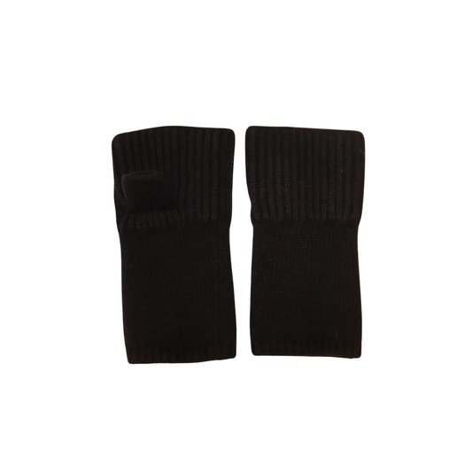 Cashmere Short Ribbed Fingerless Gloves