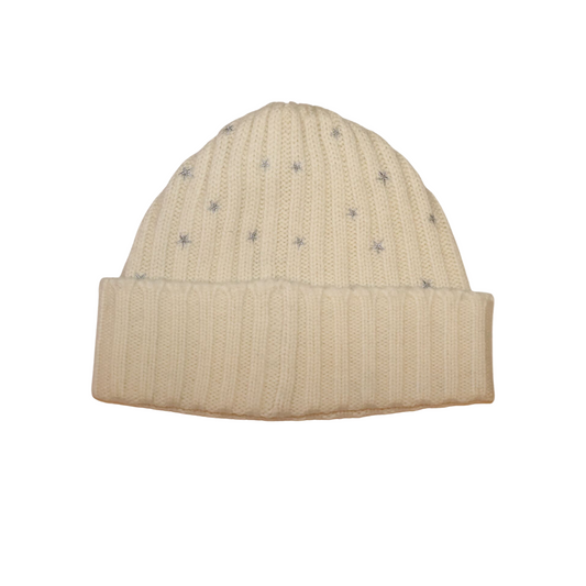Merino Beanie w. Embroidered Stars