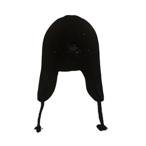 Earflap Cashmere Hat w. Crystal Starburst