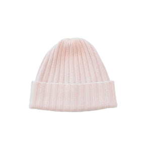 Cashmere Ribbed Cuffed Beanie w. Micro Scatter Crystals