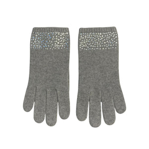 Cashmere Full Finger Gloves w. Muddled Swarovski Cuff