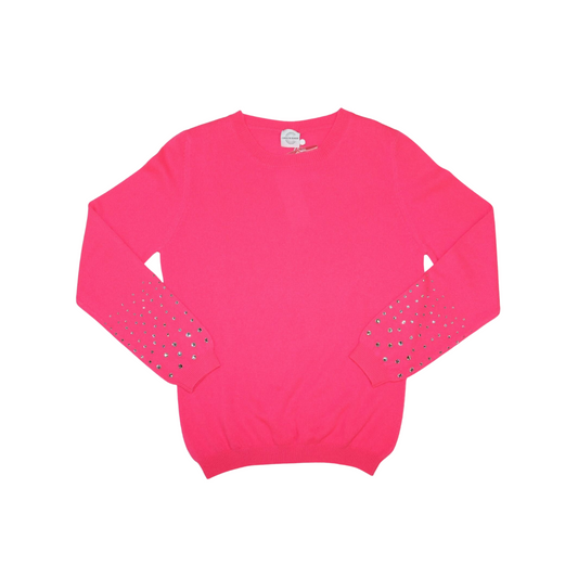 Crewneck Long Sleeve Sweater w. Scattered Crystals