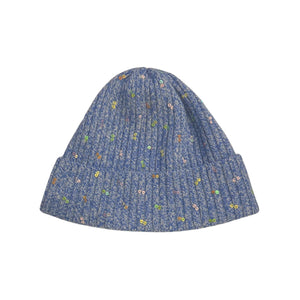 Cashmere Cuffed Beanie w. Scattered Sequins