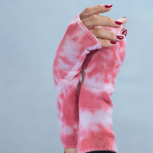 Cashmere Long Fingerless Tie Dye Gloves