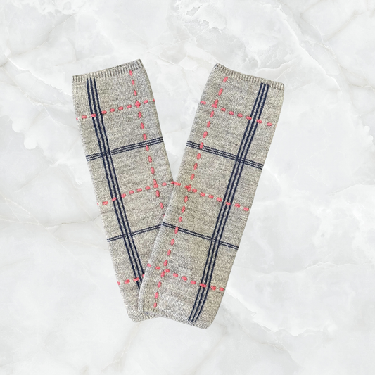 Cashmere Long Fingerless Gloves with Window Pane