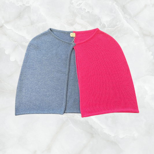 Short Color Blocked Cape